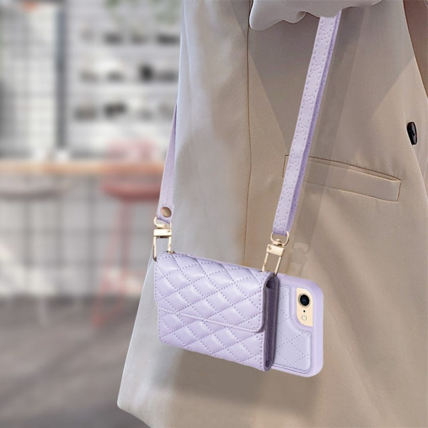 Funktionelt rombeformet pungetui til iPhone SE (2022) / SE 2020 / 8 / 7 / 6 / 6s Purple