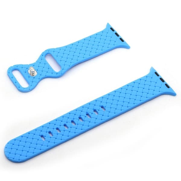 Apple Watch Series 8 (45 mm) klockarmband i silikon med vävd textur - Blå Blå