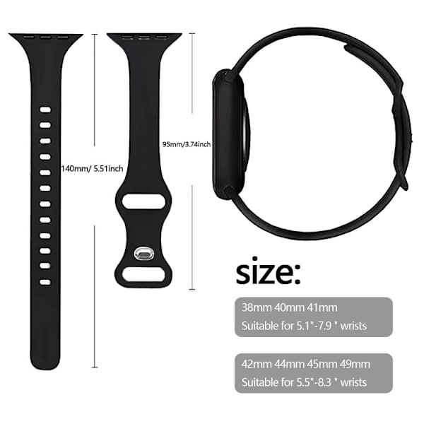 Apple Watch Series 41mm - 40mm - 38mm urrem i silikone - Grå Silver grey