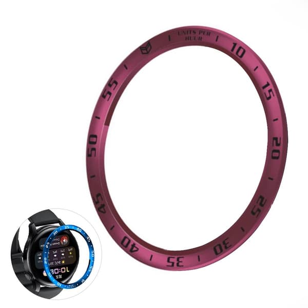 Huawei Watch 3 tidsskala stil rustfritt stål bezel ring - Vinrød / Svart Red