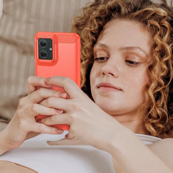 Carbon Flex Motorola Moto G55 kotelot - Punainen Red