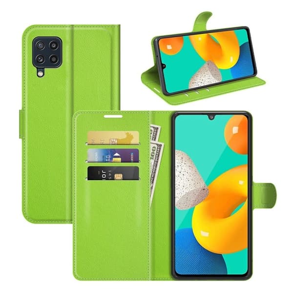 Classic Samsung Galaxy M32 Läppäkotelo - Vihreä Green