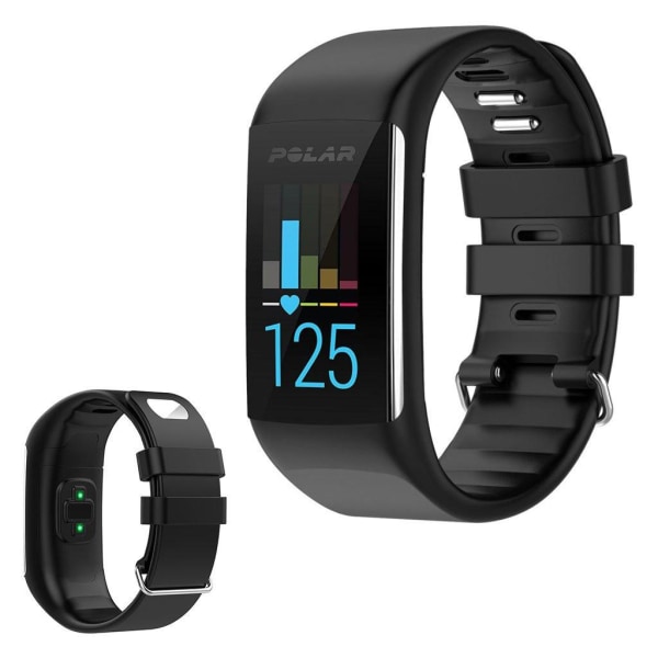 Polar A370 / A360 unique silicone watch band - Black Svart