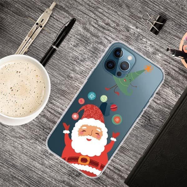 iPhone 16 Pro Max-etui Julemønsterudskrivning Blødt fleksibelt telefon cover - Julemand Og Magisk Hat Red