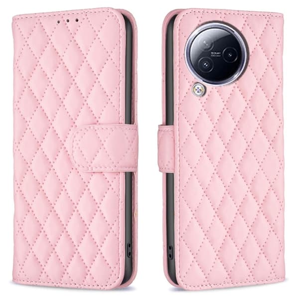 Rhombus mat Xiaomi Civi 3 flip etui - Lyserød Pink