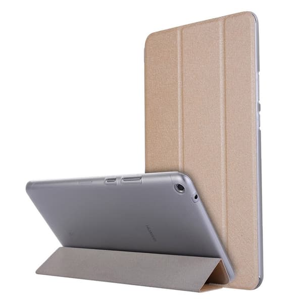 Huawei Mediapad T3 8.0 Silk Tekstur PU Lær Flip Etui - Gull Gold