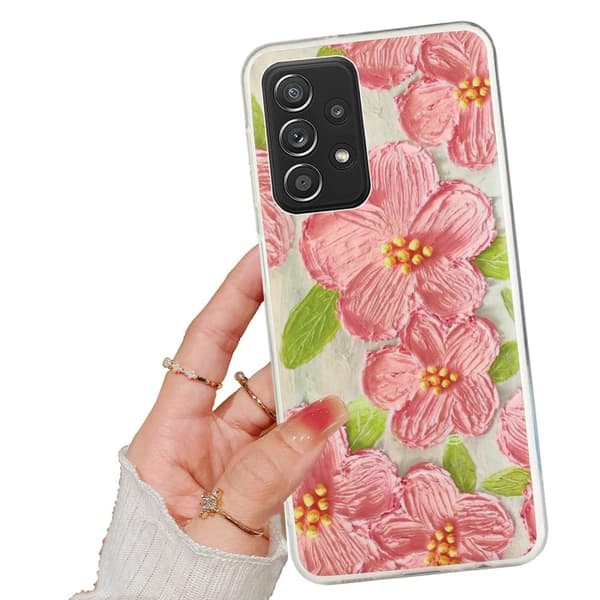Deco Samsung Galaxy A33 5G Etui - Rosa Blomster Pink