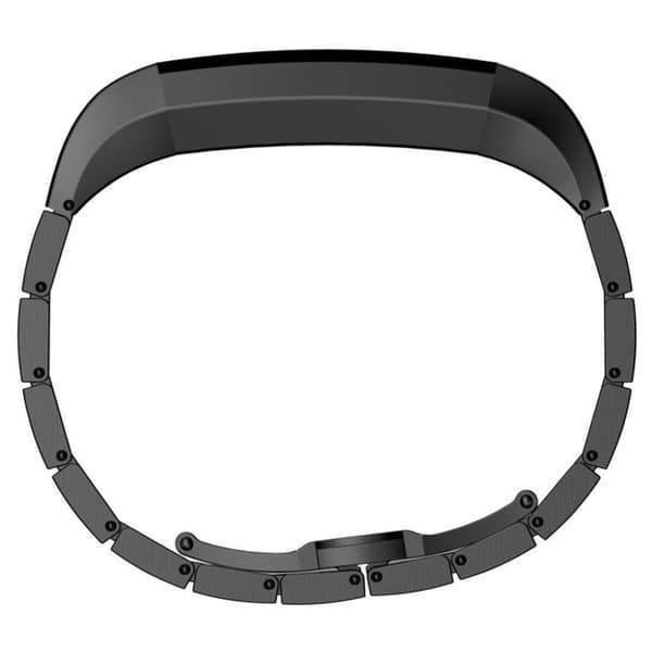 Solid Link Rustfritt Stål Sommerfugl Klokkereim For Fitbit Alta - Svart Black