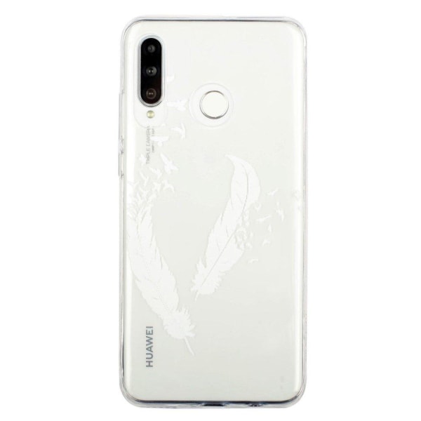 Deco Samsung Galaxy M20 skal - Vit Fjäder Transparent