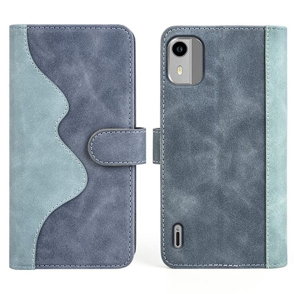 Tofarget lærdeksel for Nokia C12 Plus / Nokia C12 / Nokia C12 Pro - Blå Blue