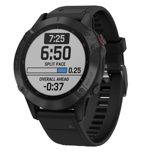 Garmin Fenix 5 silikoninen kellonauha - Musta Black