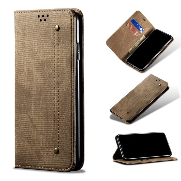 Jeans Xiaomi 12 Pro flip case - Khaki Brown