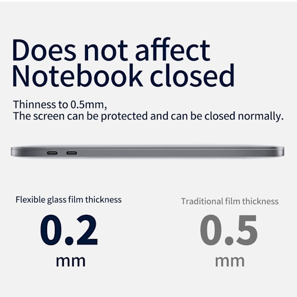 MacBook Pro 13 M2 (A2338, 2022) / (2020) skærmbeskytter af hærdet glas mod blåt lys Transparent