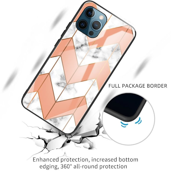 Fantasy Marble iPhone 15 Pro Max Cover - Orange og Hvid Marmor Orange