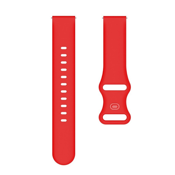 20mm Universal yksinkertainen väri silikoni kellon hihna - Punainen Red