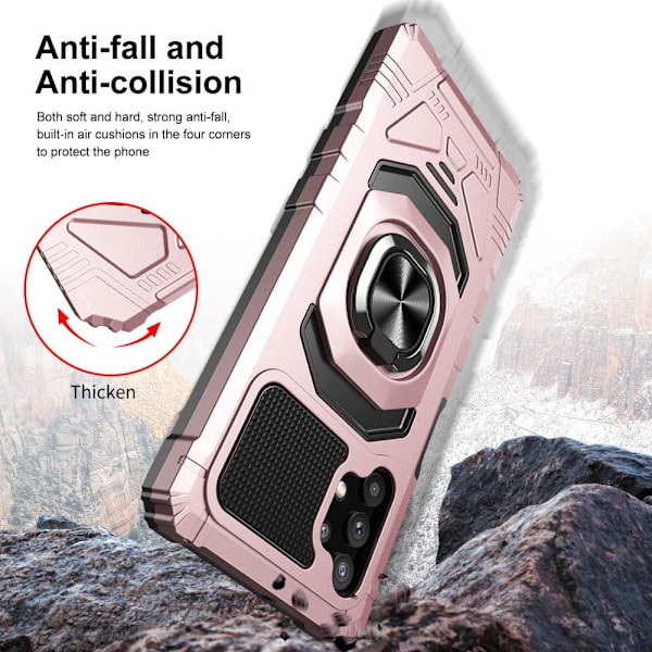 Slitstarkt hårdplastskal med mjuk insida och kickstand för Samsung Galaxy M32 5G / A32 5G - Roséguld Rosa
