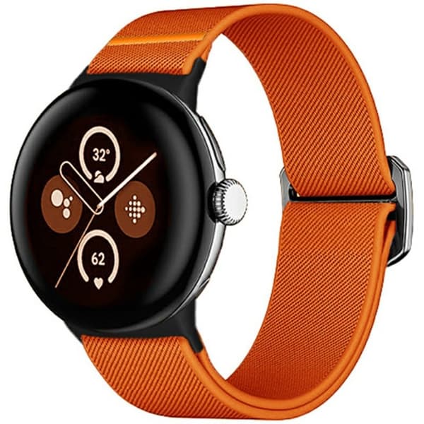 Nylon hihna Google Pixel Watch 3 41mm / Watch 2 / Pixel Watch Elastinen korvaava kellonauha - Oranssi Orange