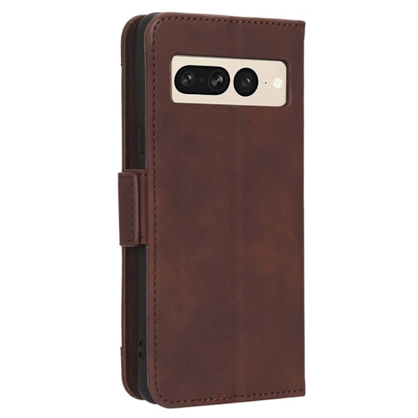 Stilfuldt Læder Etui med Pung til Google Pixel 7 Pro - Brun Brown
