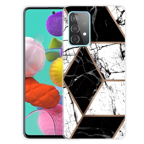 Deco Samsung Galaxy A73 Etui - Sort og Hvid Marmor Form Multicolor