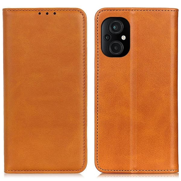 Äkta läder Xiaomi Poco M5 fodral - Brun Brun