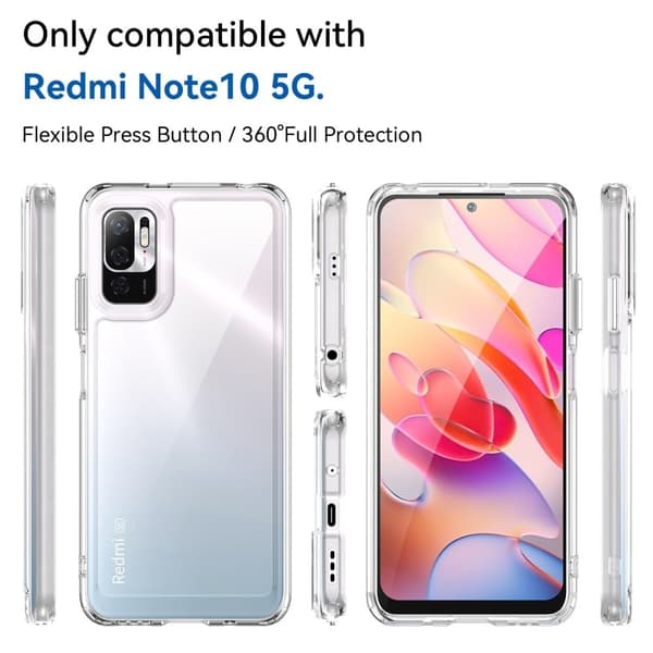 Xiaomi Poco M3 Pro / Xiaomi Poco M3 Pro 5G / Xiaomi Redmi Note 10 5G / Xiaomi Redmi Note 10T 5G smart telefonskal i akryl - Transparent Transparent