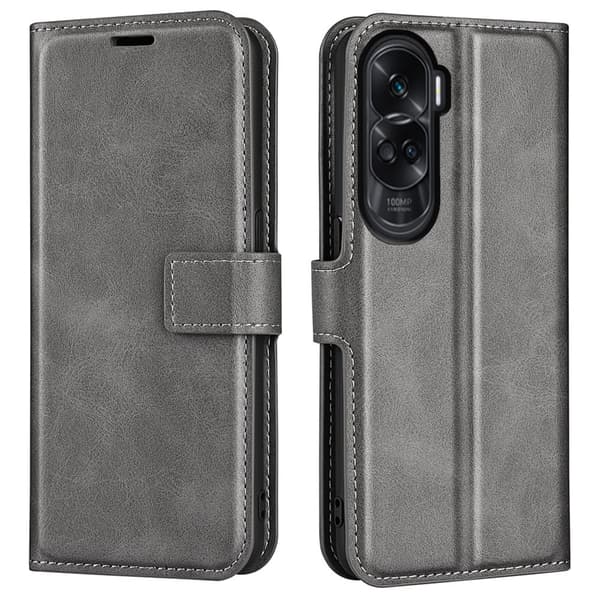 Honor 90 Lite / Honor X50i nahkainen lompakokkotelo - Harmaa Silver grey