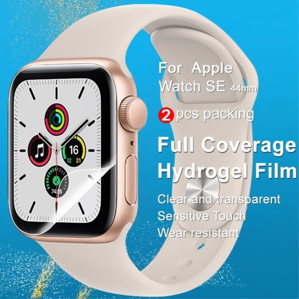 2Pcs IMAK Apple Watch SE 2022 (44mm) hydrogeelikalvo III näytön suojakalvo Transparent