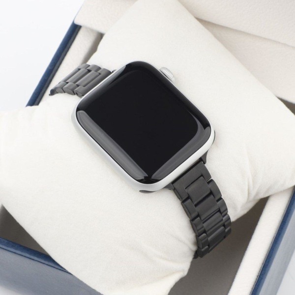 Apple Watch Series 6 / 5 44mm simple stainless steel watch band Svart