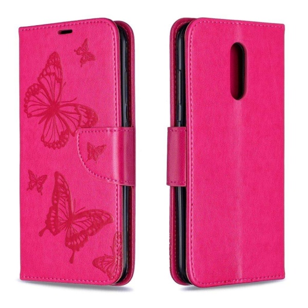 Butterfly Nokia 3.2 etui - Grå Pink