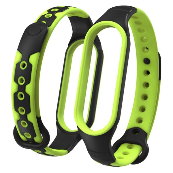 Xiaomi Mi Smart Band 6 bi-color silicone watch strap - Black / Lime multifärg