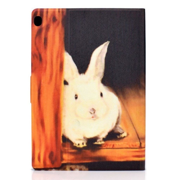 Lenovo Tab M10 pattern printing leather case - Rabbit Orange