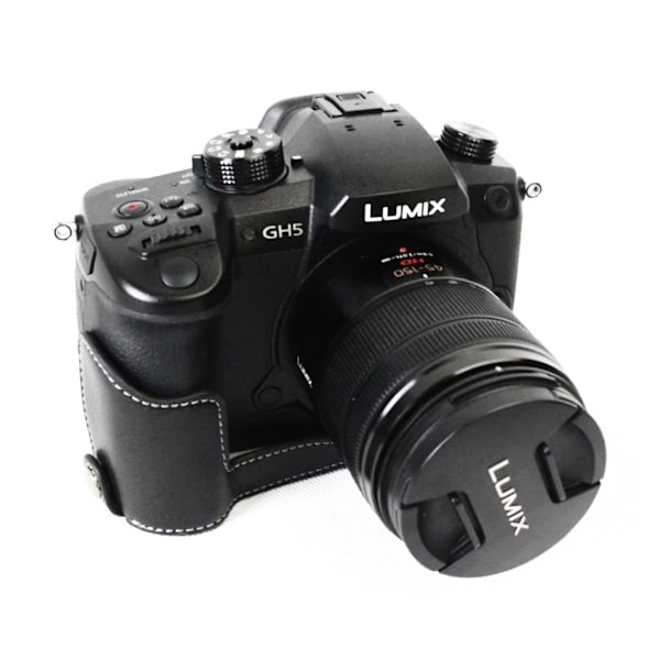 Panasonic Lumix DC-GH5 beskyttelsesetui i unikt lædermateriale - Sort Black