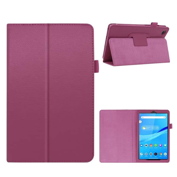 Lenovo Tab M8 Litchi Lær Flippetui - Lilla Purple