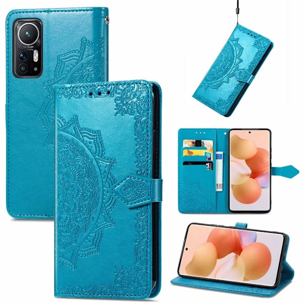 Mandala Xiaomi 12 / 12x Flip Etui - Blå Blue