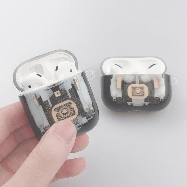 AirPods Pron ainutlaatuinen mekaaninen muotoilukotelo Transparent