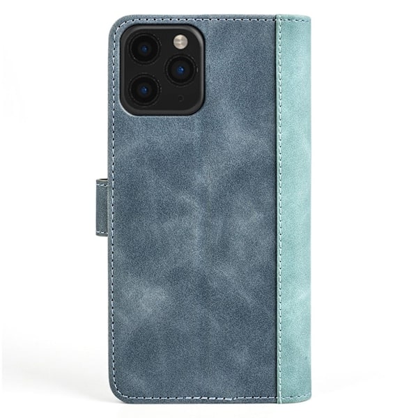 Tvåfärgat iPhone 11 Pro Max fodral i läder - Blå Blå