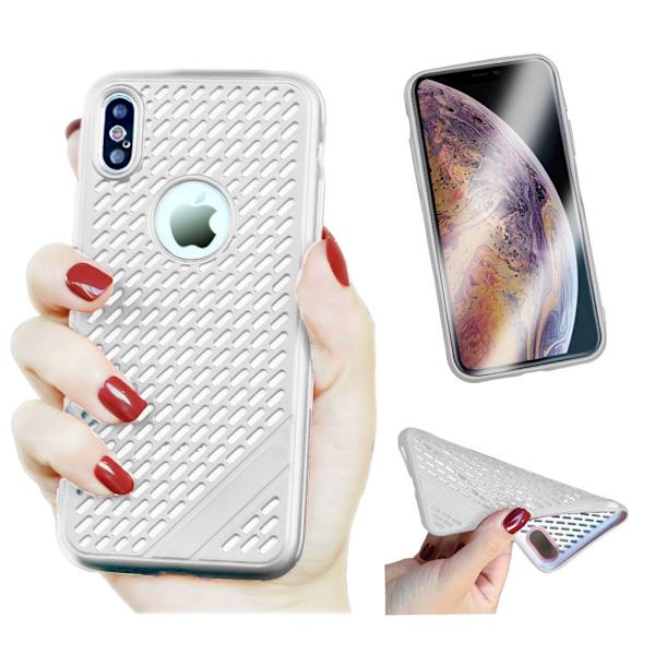 iPhone 9 Plus mobilskal silikon diamantmönstrat 3Dmönster - Fjäder Silvergrå