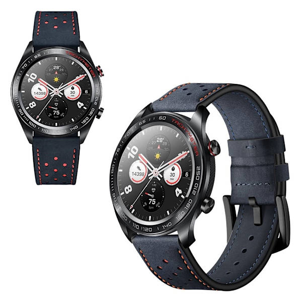 Huawei Watch Magic ægte læder Urrem - Blå Blue
