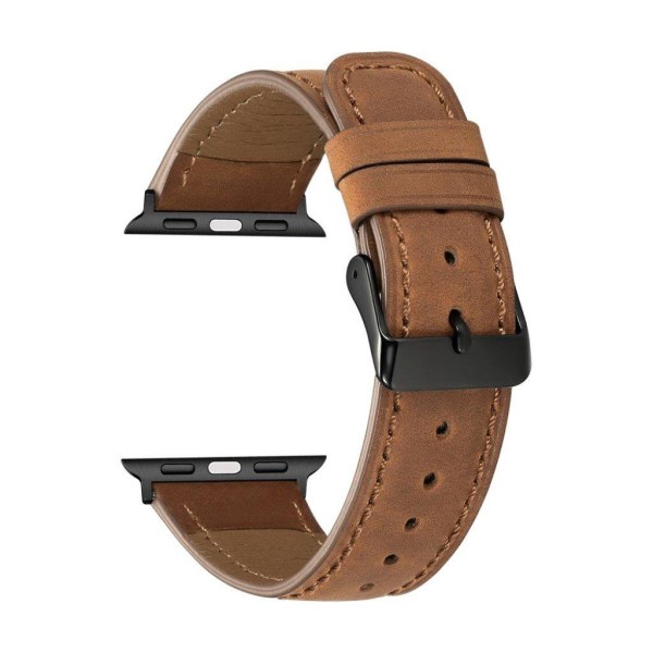 Apple Watch Series 4 44mm crackle genuine leather watch band - B Brown