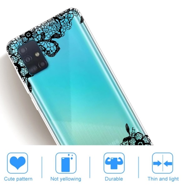 Deco Samsung Galaxy A31 skal - Svart Blomma Svart