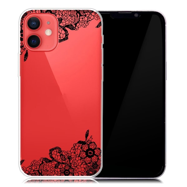 Deco iPhone 13 skal - Spetsblomma Svart