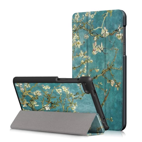 Lenovo Tab 7 Essential deksel I plastikk og kunstlær - Hvite blomster Multicolor