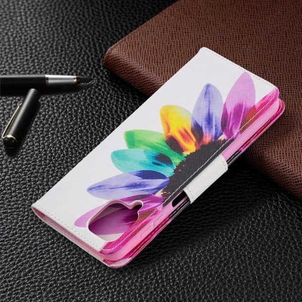 wonderland Samsung Galaxy A12 5G flip etui - Sunflower Multicolor