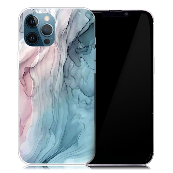 Marmormotiv iPhone 13 Pro skal - Rosa/Blå Marmor multifärg