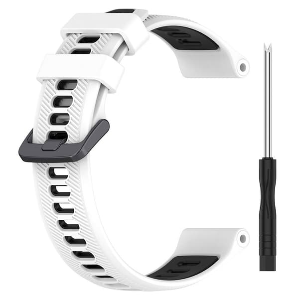 22 mm Garmin / Coros / Amazfit silikonrem i dubbla färger - Vit / Svart Vit