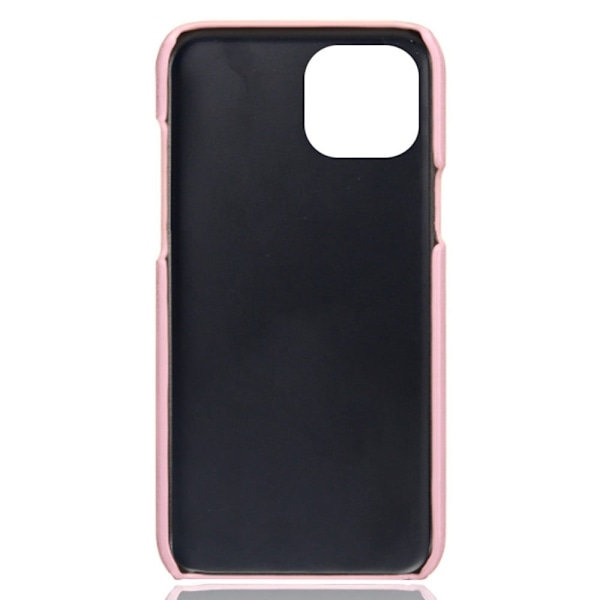 iPhone 14 Plus 6,7 tommer Drop Resistant Textured Vegansk Læder Coated Bumpresistent Scratch-resistant Cell Phone Case - Lyserød Pink
