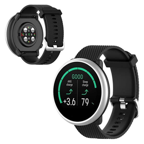 Polar Ignite yksinkertainen silikoninen kellonauha - Musta Black