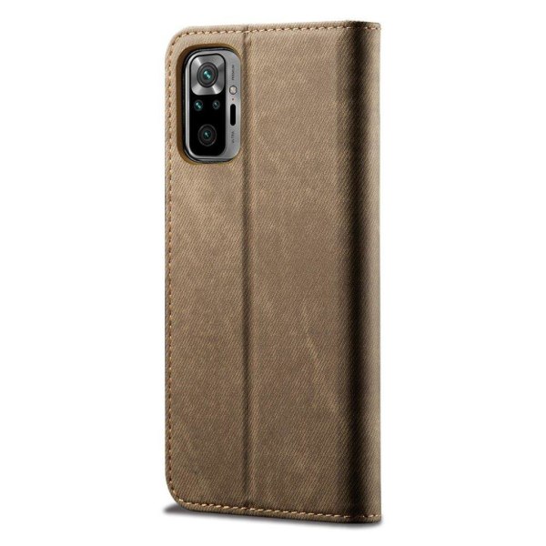 Jeans Xiaomi Redmi Note 10 Pro Flip Etui - Khaki Brown