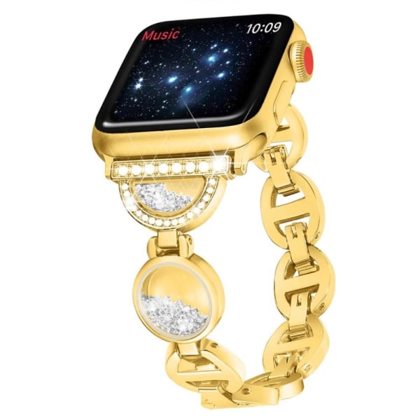 Apple Watch Series 8 (45mm) / Watch Ultra strassförsett klockarmband i rostfritt stål - Guld Guld