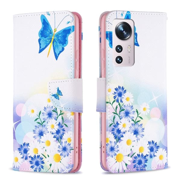 Wonderland Xiaomi 12 / 12x Flippetui - Sommerfugl og Blomster Multicolor